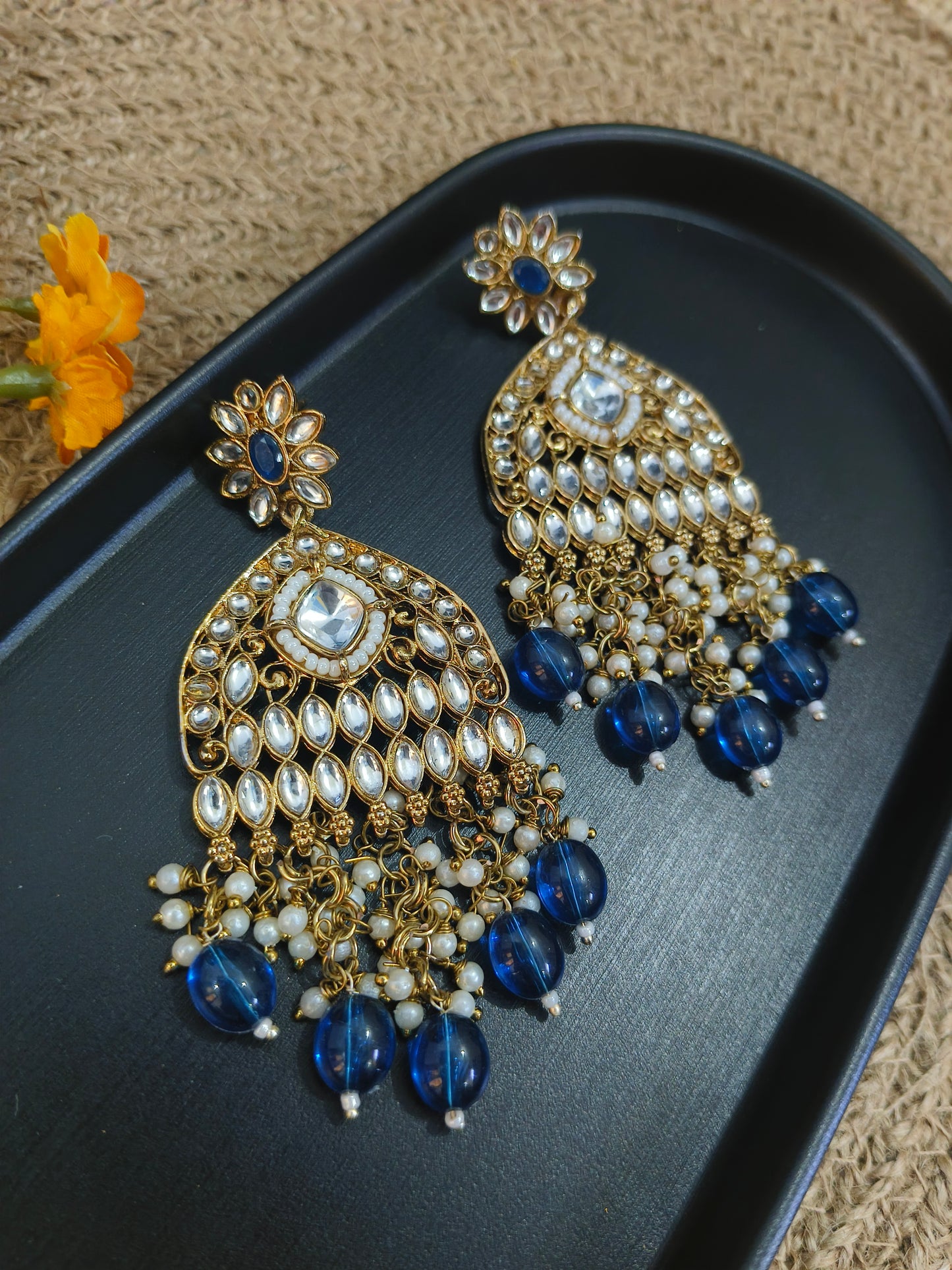 Runjhun Gold Plated Chandbali Earrings