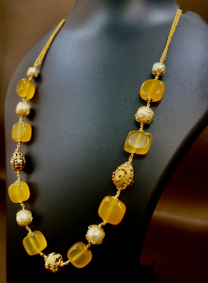 Amber Elegant Beaded Necklace