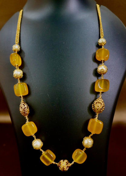 Amber Elegant Beaded Necklace