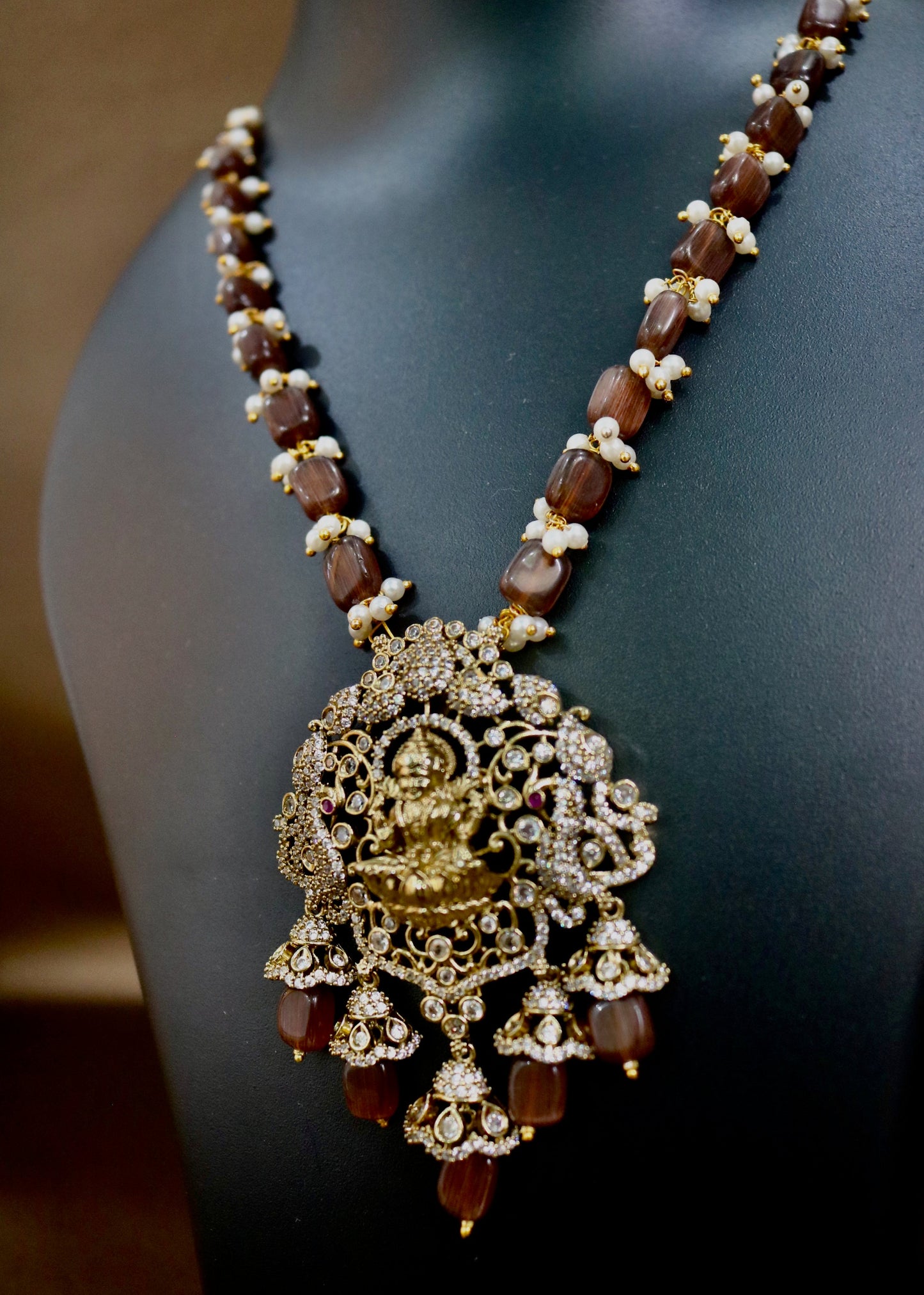 Divine Elegance Lakshmi Pendant Necklace