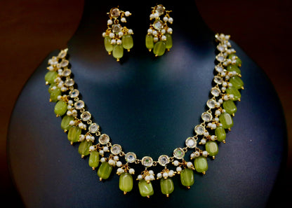 Golden Elegance Necklace Set -Green