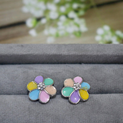 Colorful Floral Stud Earrings