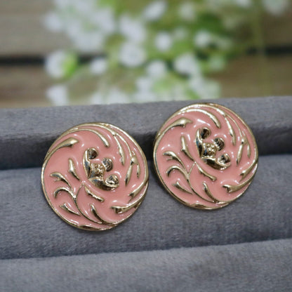 Swirl Stud Earrings - Pink