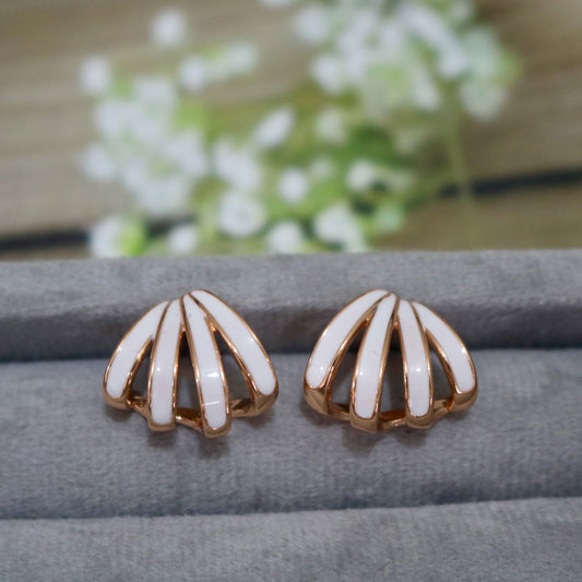 White Wing Stud Earrings