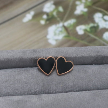 Black Heart Stud Earrings