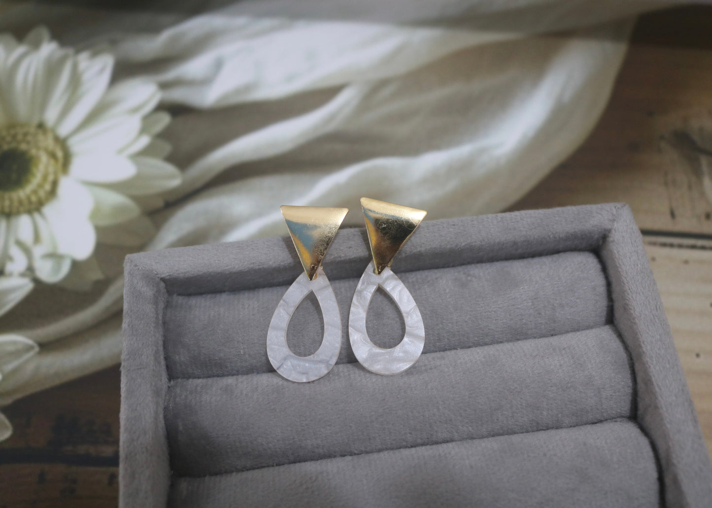 Geometric Gems Drop Earrings