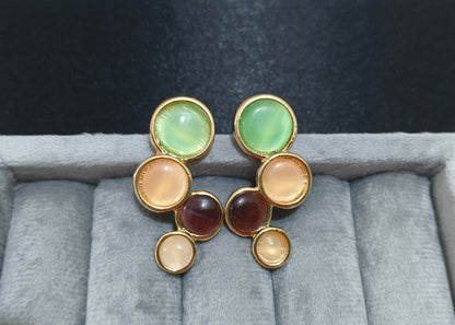 Multi-Gemstone Drop Earrings