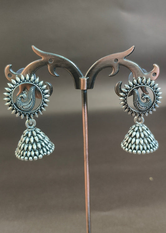 Peacock Paradise Jhumka Earrings