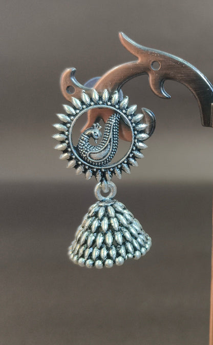 Peacock Paradise Jhumka Earrings