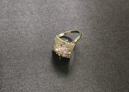 Crystal Royal Ring With Pink Stone