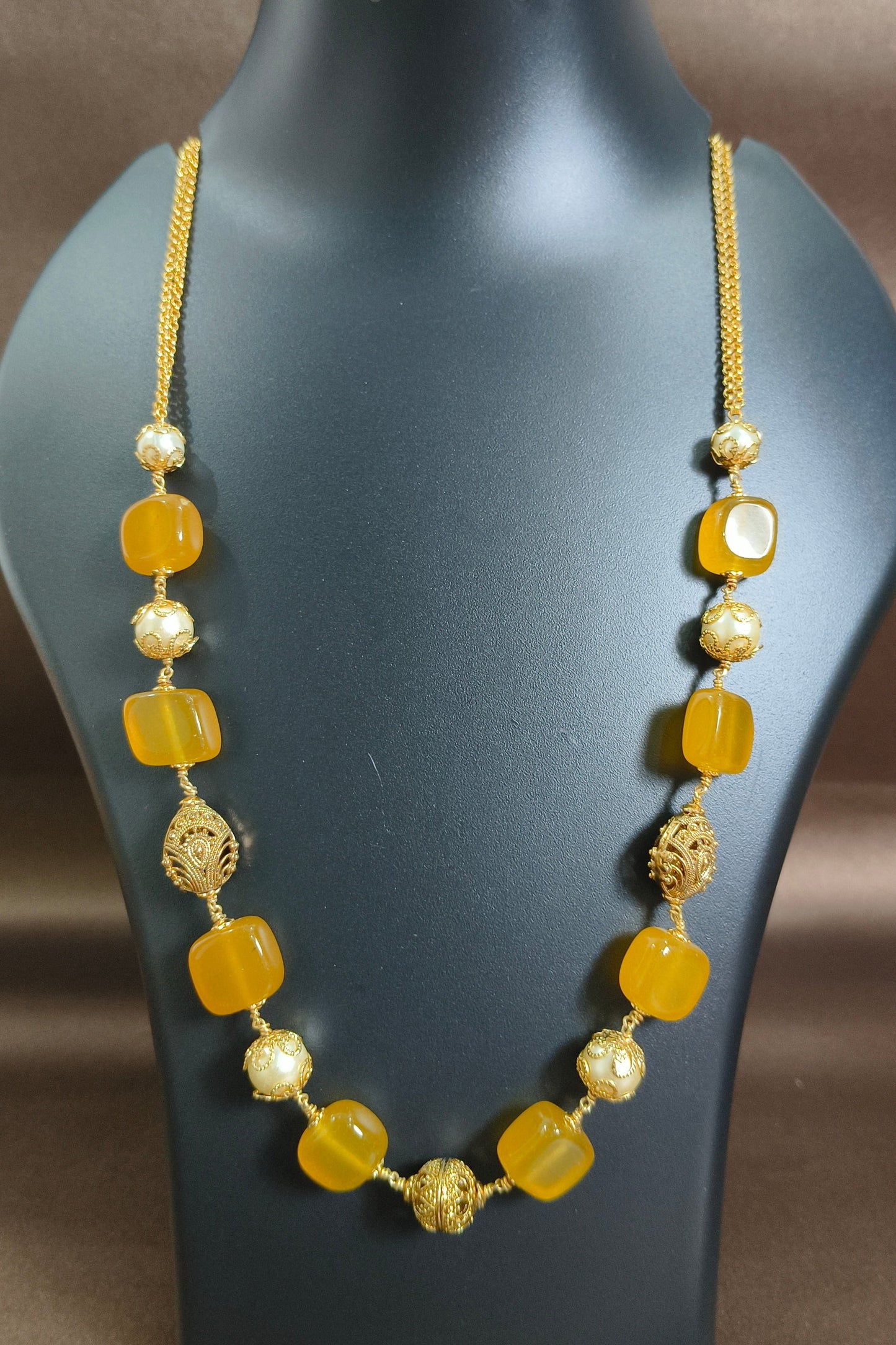 Amber Elegant Beaded Necklace