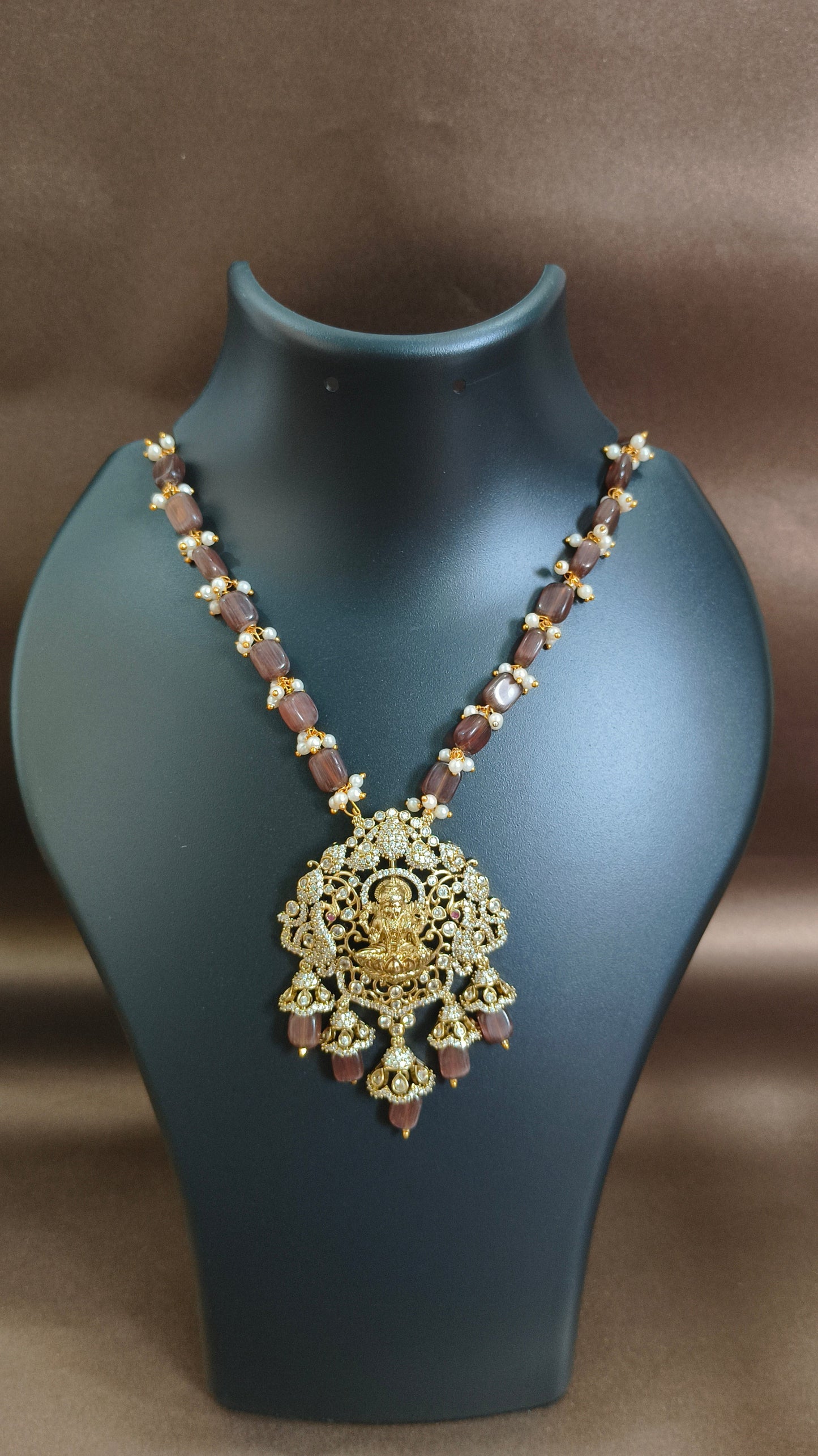 Divine Elegance Lakshmi Pendant Necklace