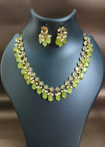 Golden Elegance Necklace Set -Green