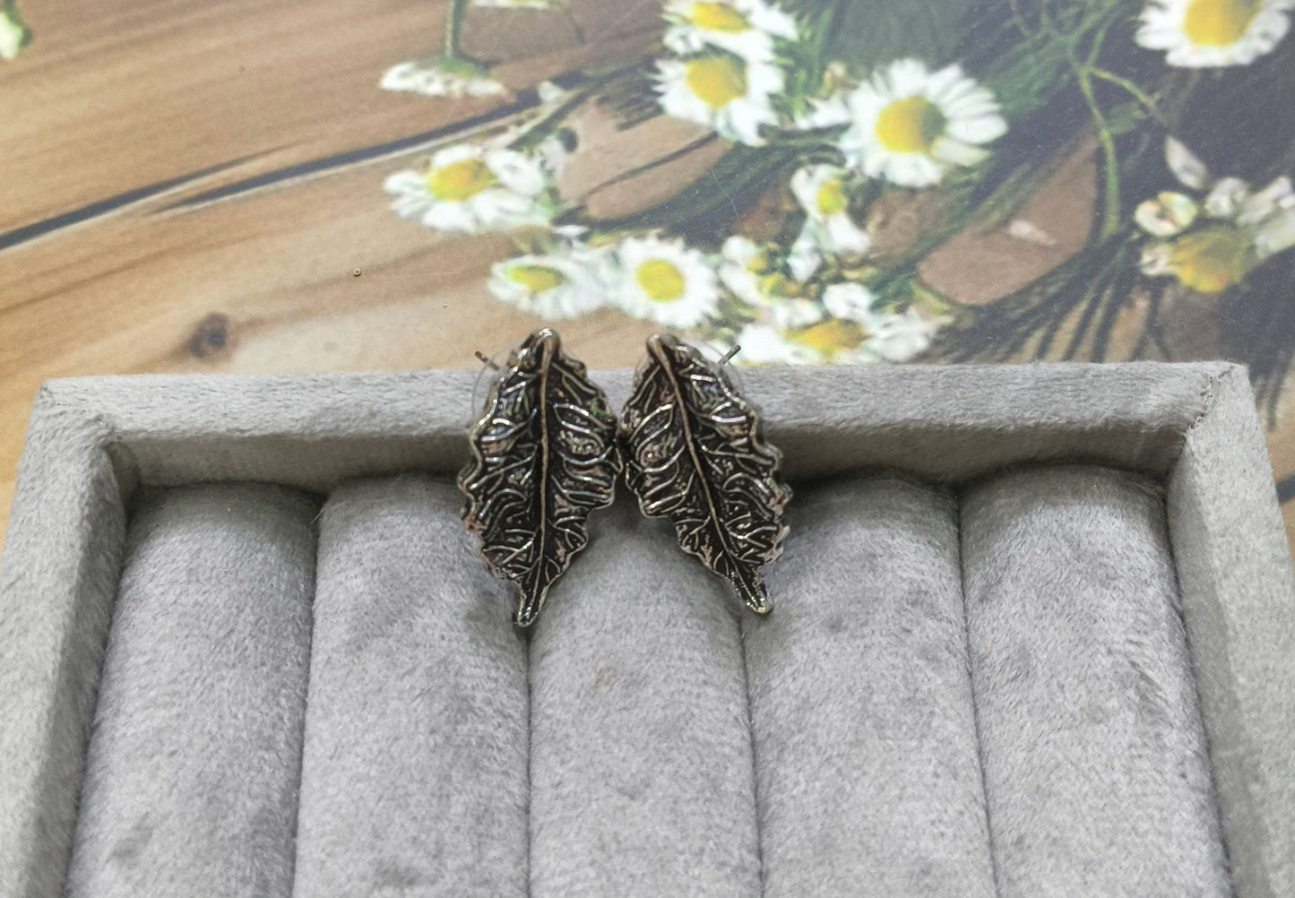 Sterling Leaf Stud Earrings