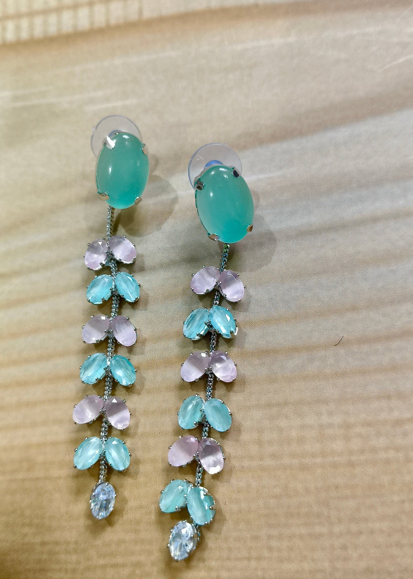 Gradient Gemstone Drop Earrings