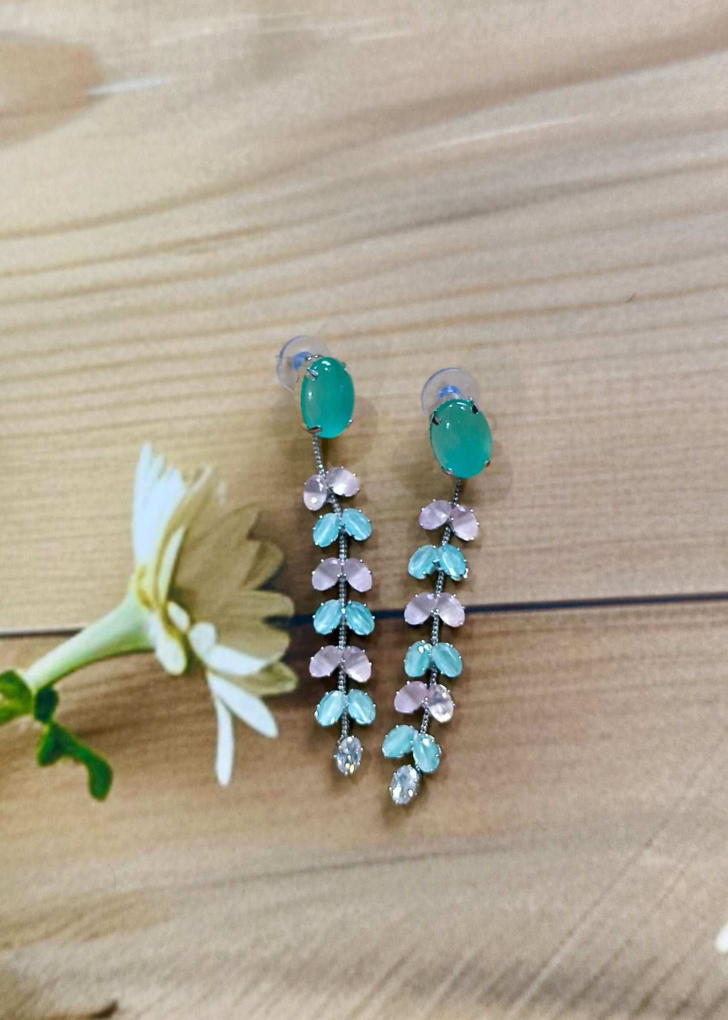 Gradient Gemstone Drop Earrings