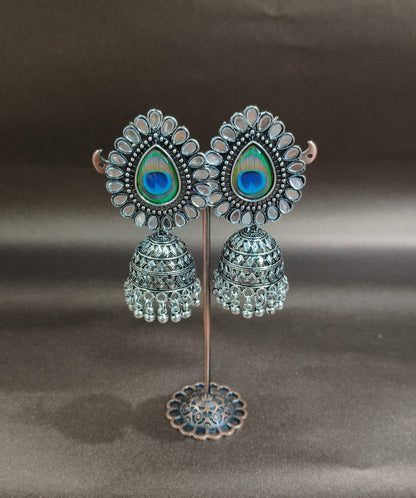 Trending Peacock Oval Jhumka Earrings