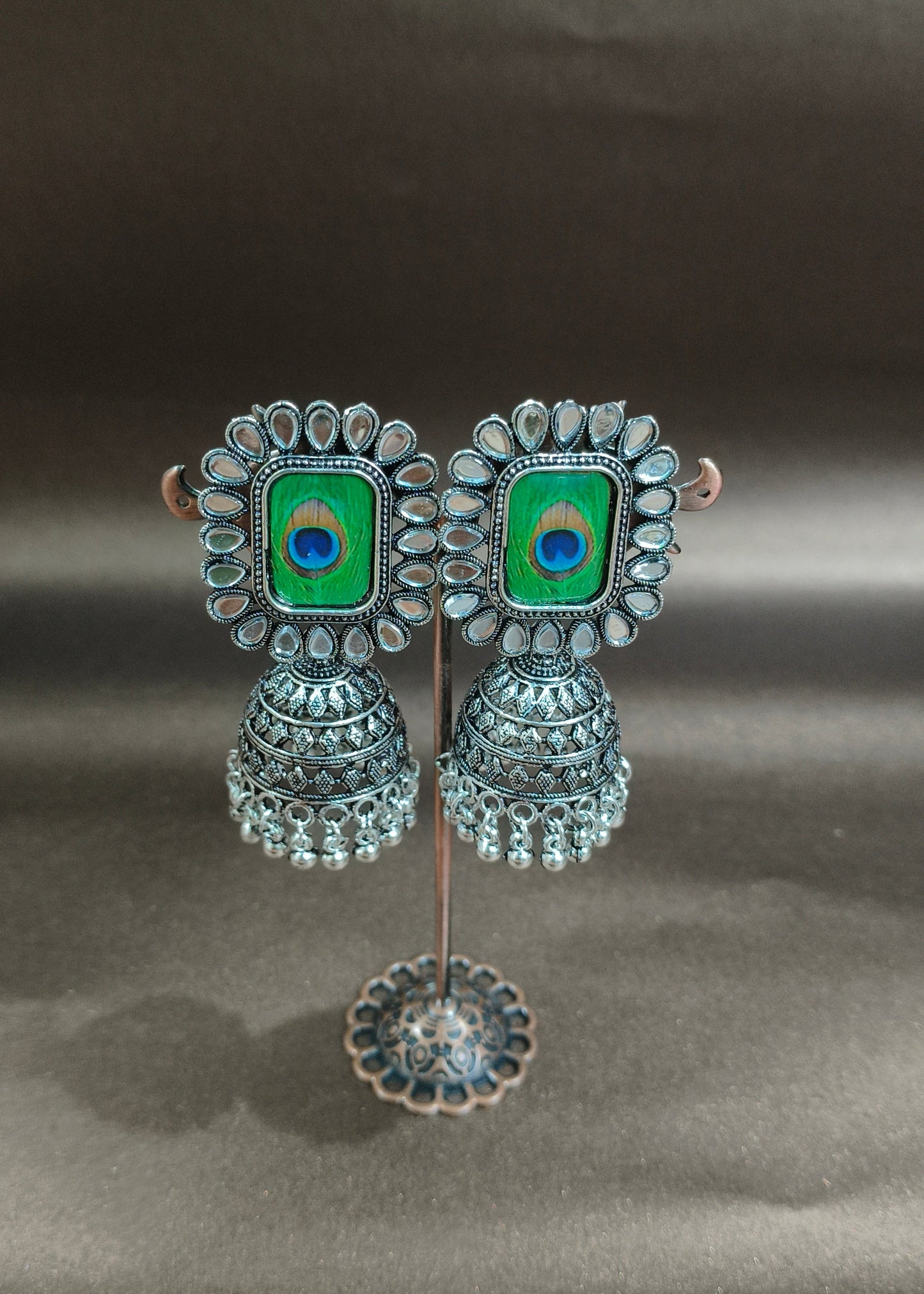 Trending Peacock Square Jhumka Earrings