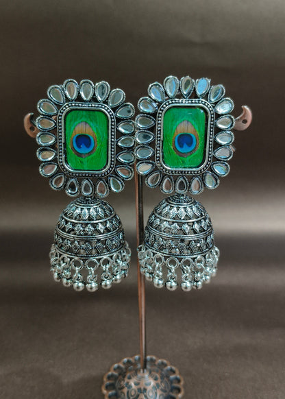 Trending Peacock Square Jhumka Earrings