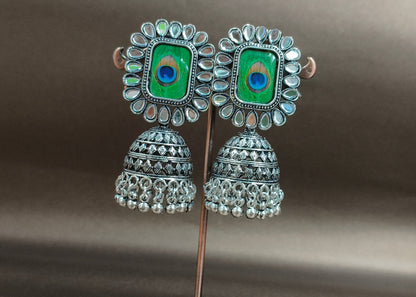 Trending Peacock Square Jhumka Earrings