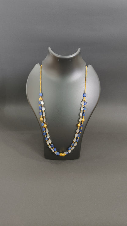 Radiant Layers Necklace -Blue grey