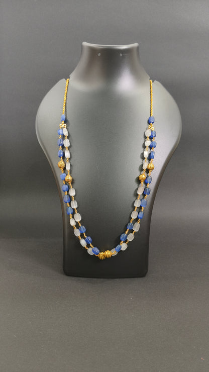 Radiant Layers Necklace -Blue grey