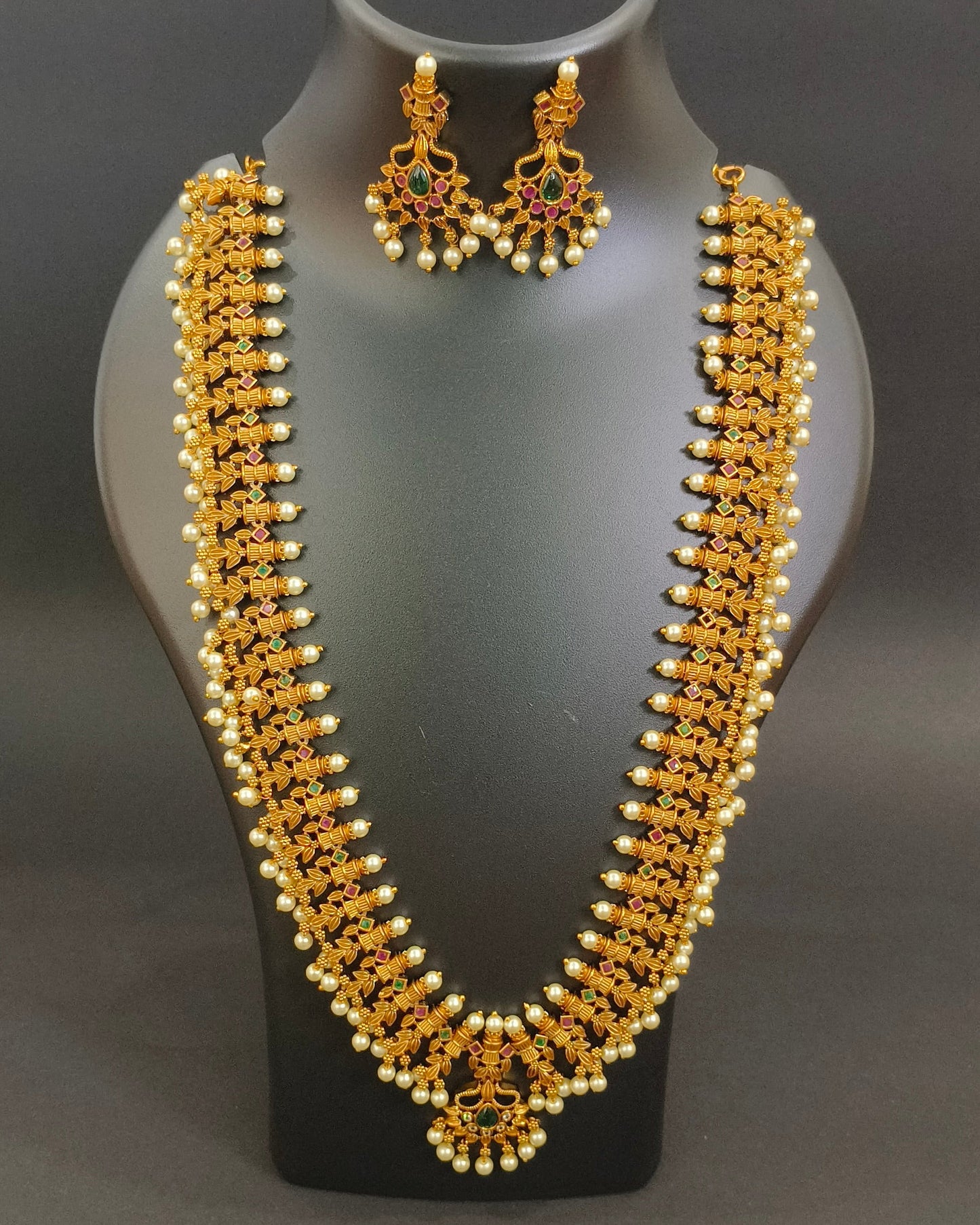 Statement Pearl Harmony Long Necklace Set