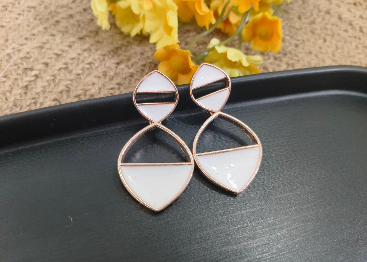 Duo Drops Hanging Earrings