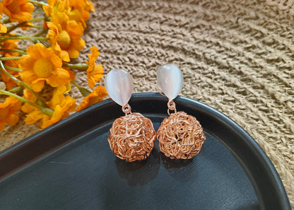 Twisted Tales Drop Earrings -Rose Gold