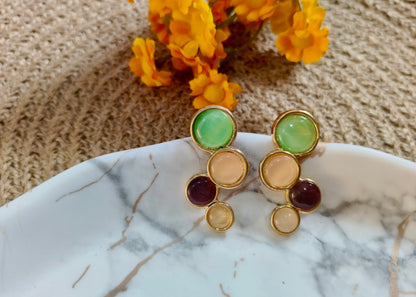 Multi-Gemstone Drop Earrings