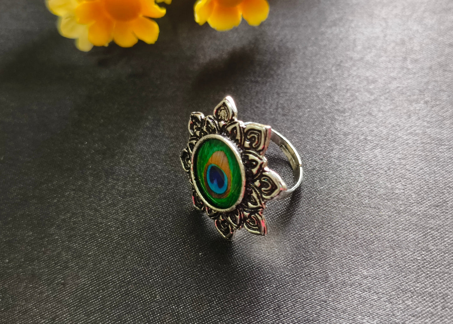 Peacock Feather Ring