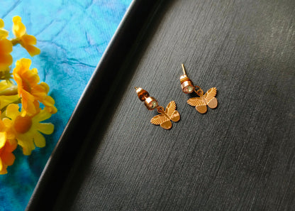 Golden Butterfly Stud Earrings