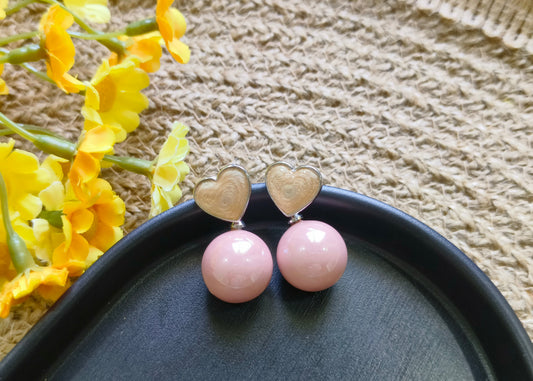 Pink Pearl Drop Earring