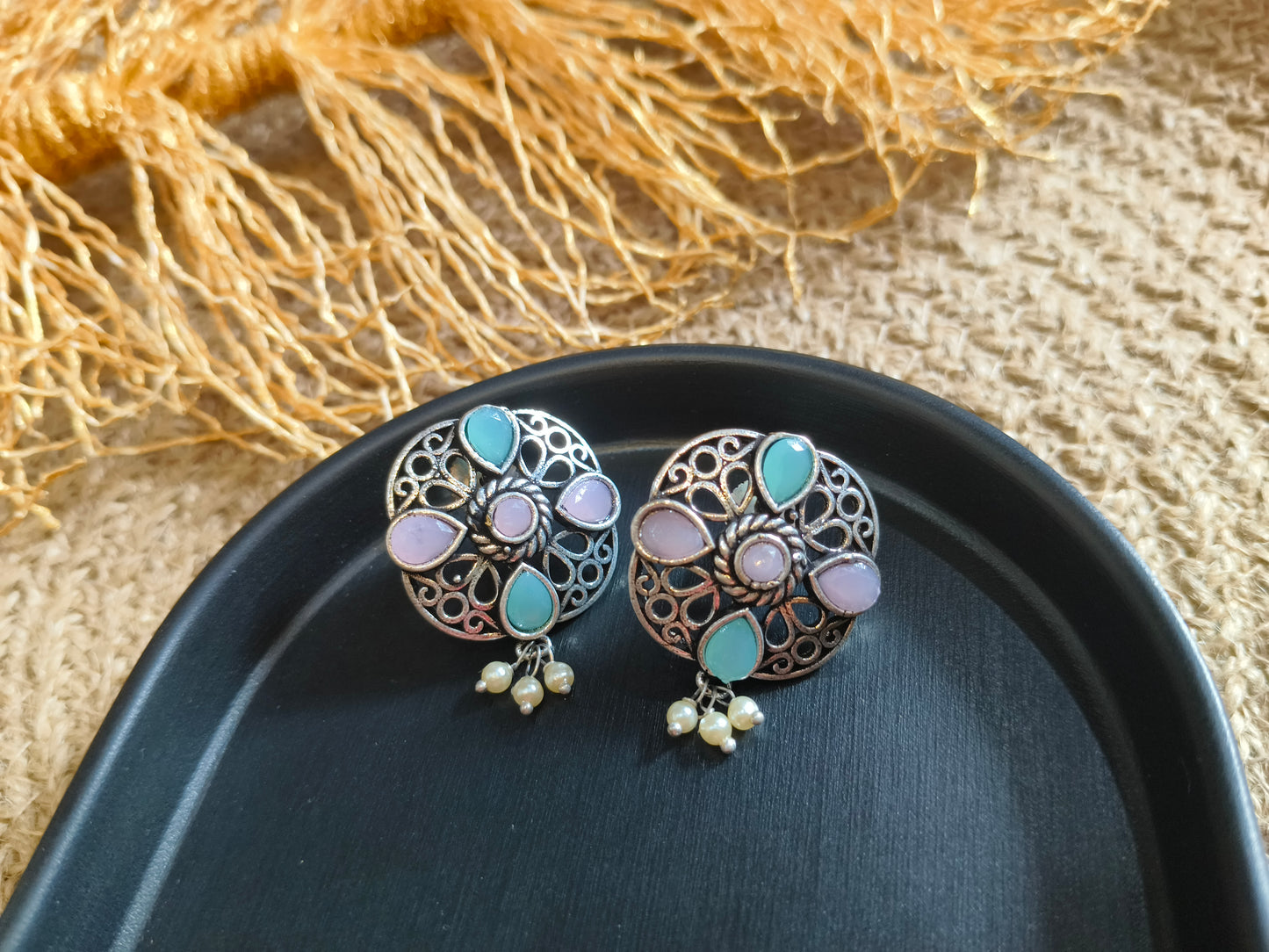 Bohemian Dream: Multi-Gemstone Stud Earrings