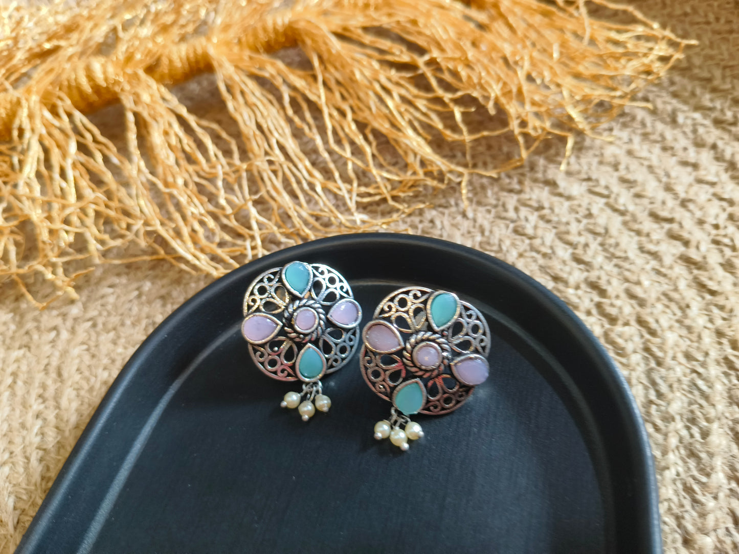 Bohemian Dream: Multi-Gemstone Stud Earrings