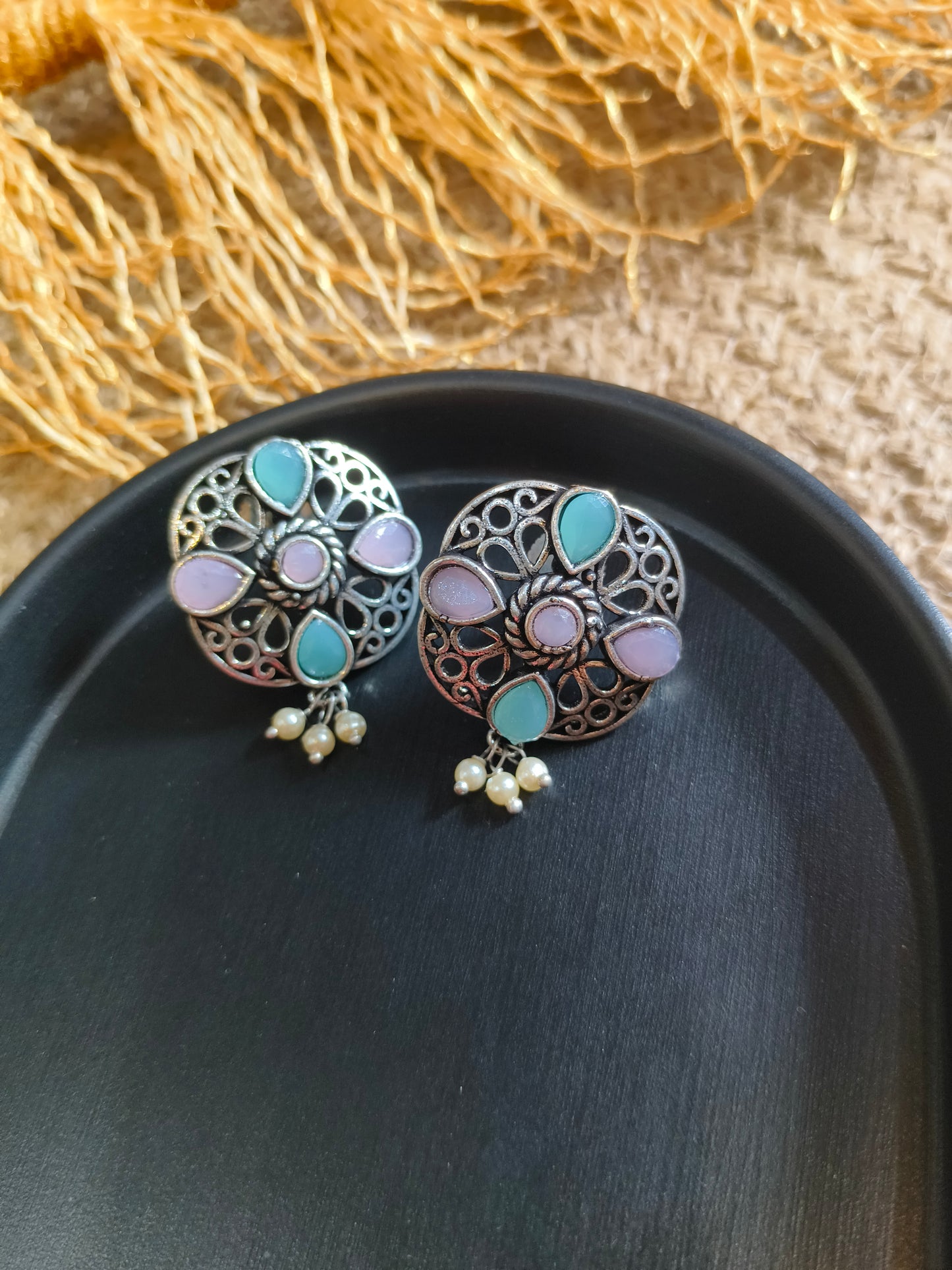 Bohemian Dream: Multi-Gemstone Stud Earrings