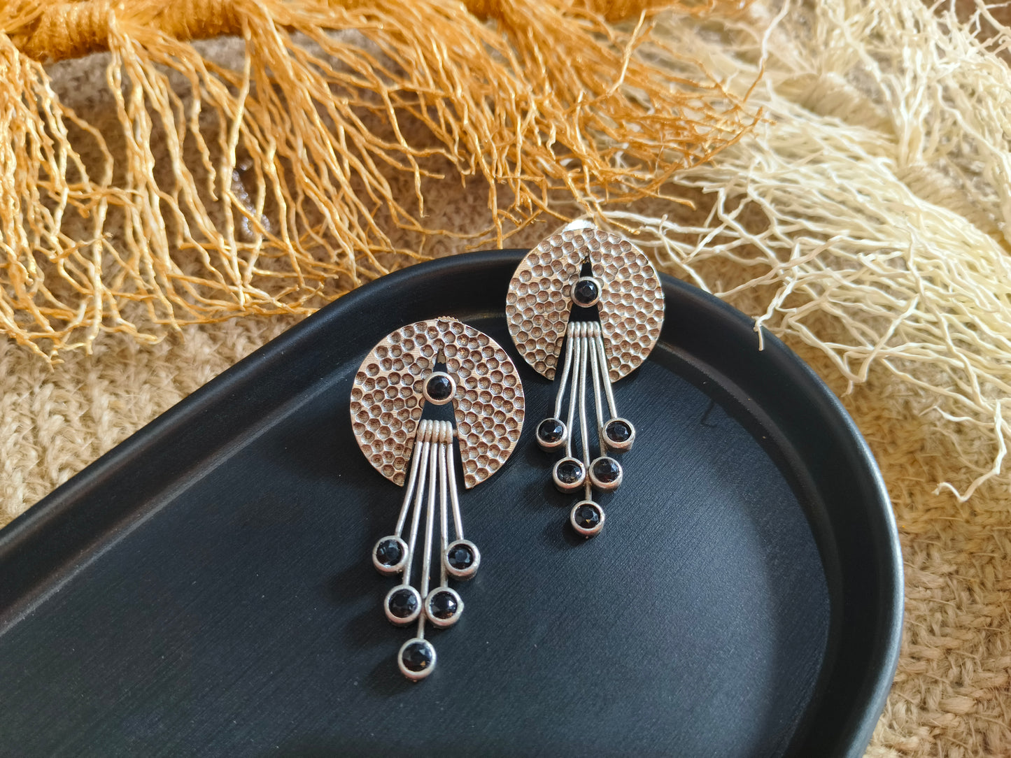 Bohemian Black and Silver Studs