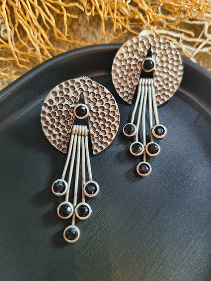 Bohemian Black and Silver Studs