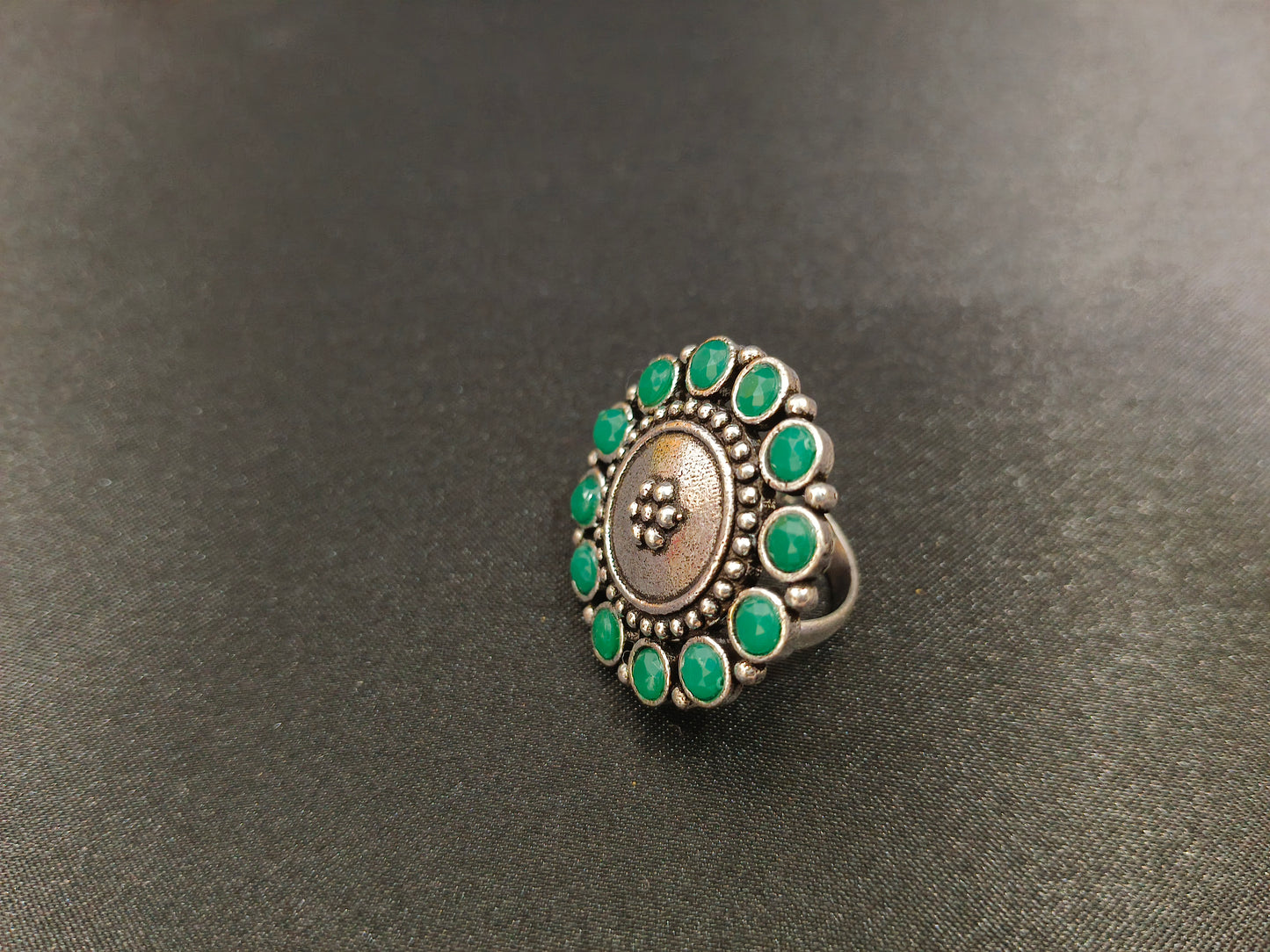 Bohemian Green Stone Ring