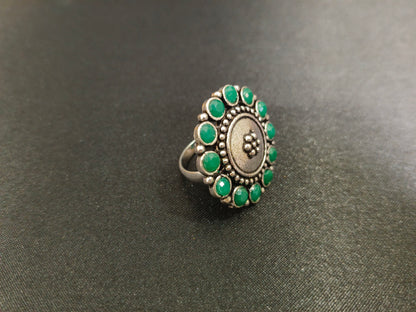 Bohemian Green Stone Ring