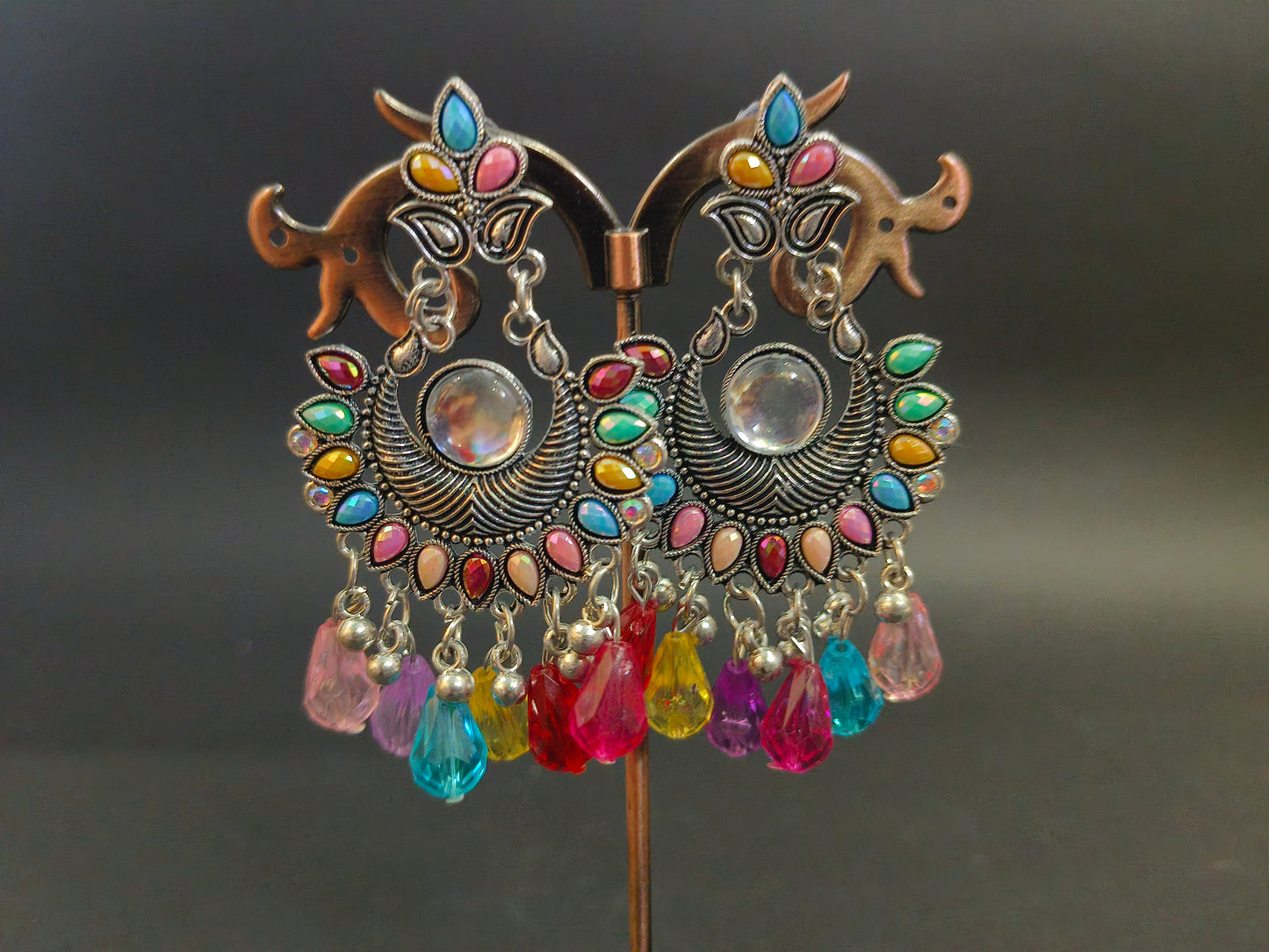 Multicolor Filigree Drop Earrings