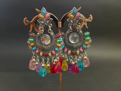 Multicolor Filigree Drop Earrings